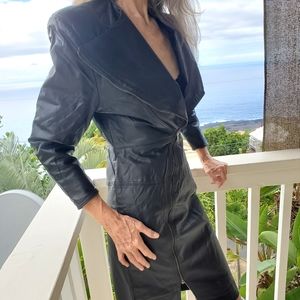 Sexy Vintage Black Leather Dress by GINO DI GIORGIO